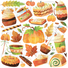 Watercolor Pumpkin Spice Graphics Set