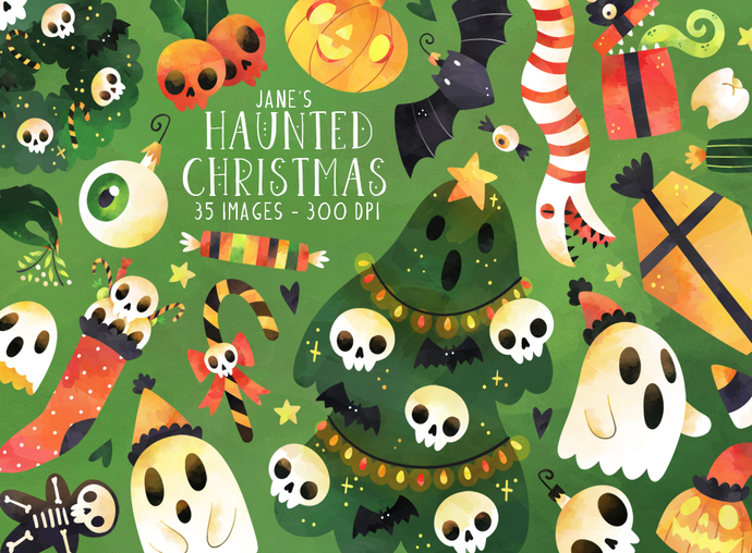 Halloween Christmas Graphics Set