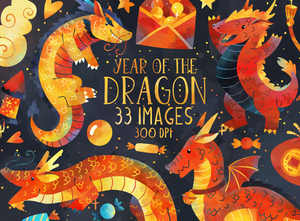 Year of the Dragon Graphics Set