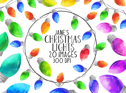 Christmas Lights Graphics Set