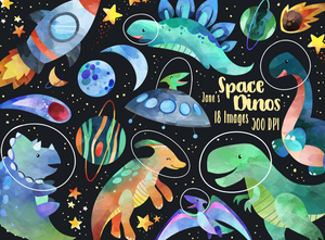 Space Dinosaurs Graphics Set