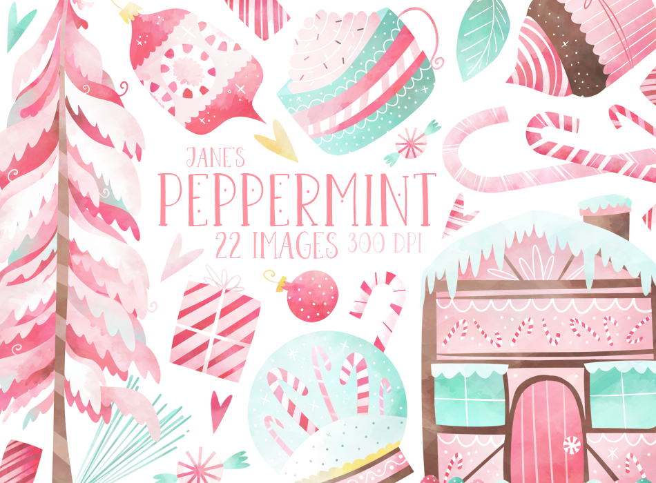 Peppermint Graphics Set
