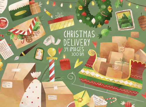 Christmas Delivery Graphics Set