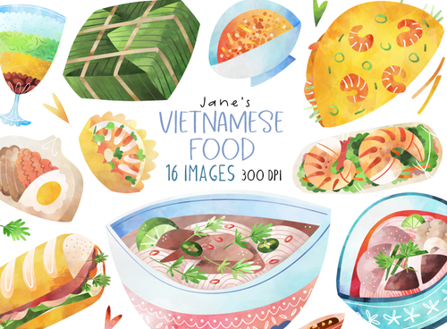 Vietnamese Food Graphics Set