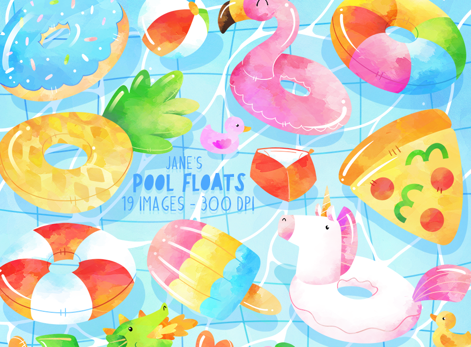 Pool Floats Graphics Set