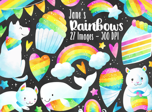 Rainbow Party Graphics Set