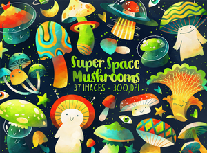 Super Space Mushrooms Graphics Set