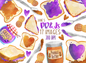 Peanut Butter and Jelly Graphics Set