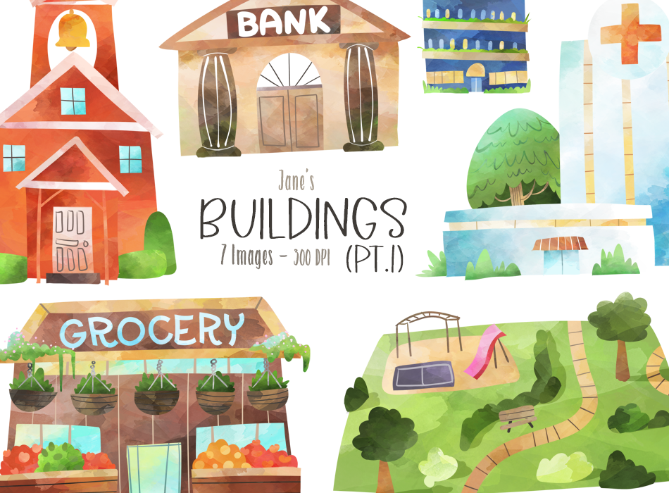 Buildings Graphics Set