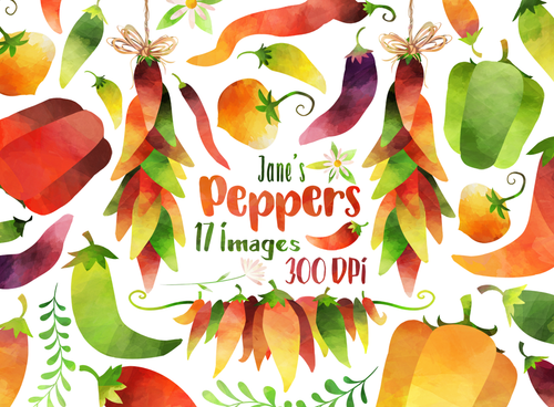 Hot Peppers Graphics Set