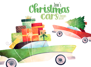 Christmas Cars Graphics Set
