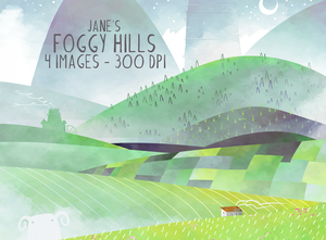 Foggy Hills Graphics Set