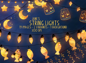 String Lights Graphics Set