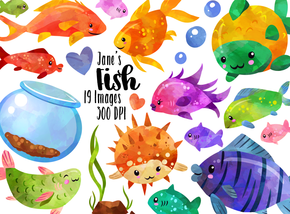 Tropical Fish Graphics Set