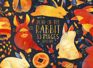 Year of the Rabbit Graphics Set