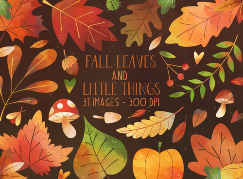 Fall Leaves Graphics Set