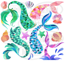 Mermaid Tails Graphics Set