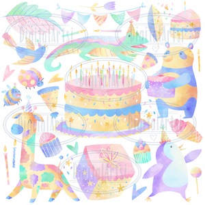 Birthday Animals Graphics Set