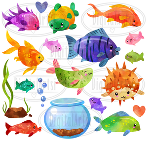 Tropical Fish Graphics Set