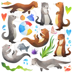 Sea Otter Graphics Set