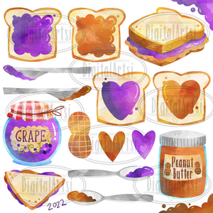 Peanut Butter and Jelly Graphics Set