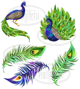 Peacock Graphics Set