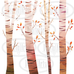 Birch Tree Graphics Set