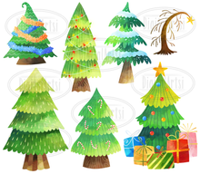 Christmas Trees Graphics Set