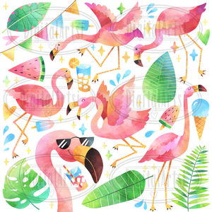 Flamingos Graphics Set