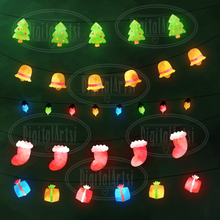 Christmas String Lights Graphics Set
