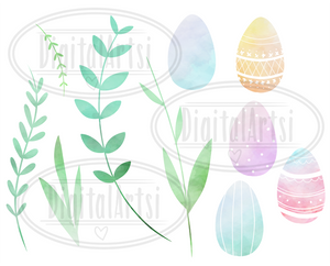 Pastel Easter Eggs Graphics Set