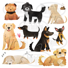 Watercolor Dogs Graphics Set