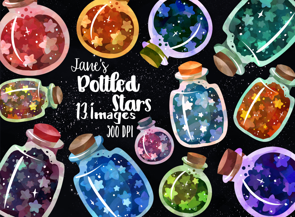 Bottled Stars Graphics Set